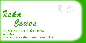 reka csucs business card
